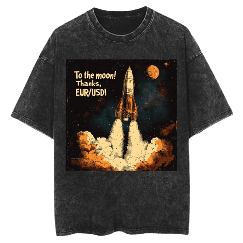 To the Moon, EUR/USD meme  Tshirt Vintage 