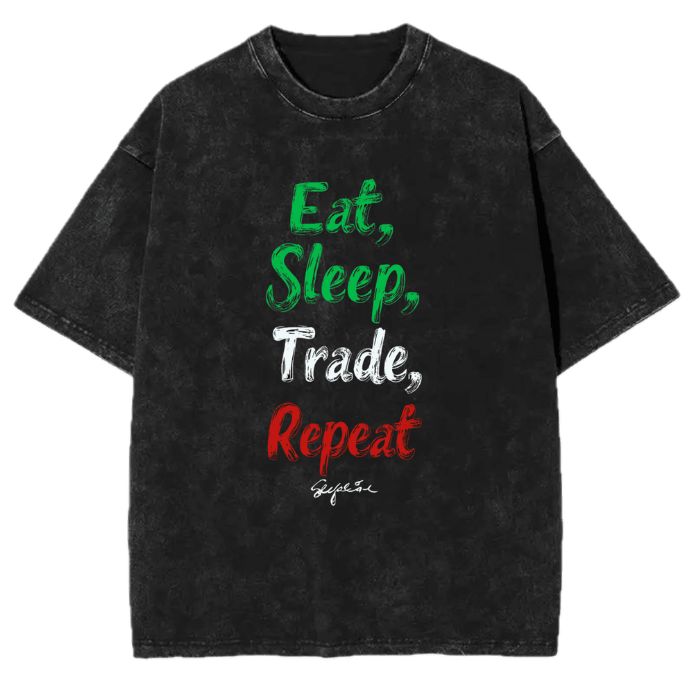 Eat Sleep Trade Repeat Washed Vintage Tshirt 