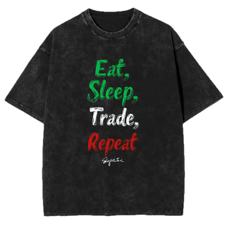 Eat Sleep Trade Repeat Washed Vintage Tshirt 